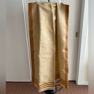 New Fabindia Handwoven 100% tussar silk handwoven shawl wrap stole beige orange